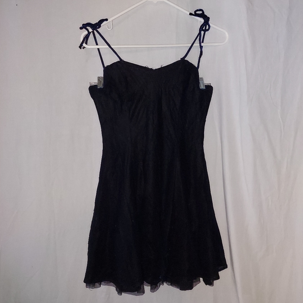 Sleeveless shimmer semi-formal Black And Blue dress